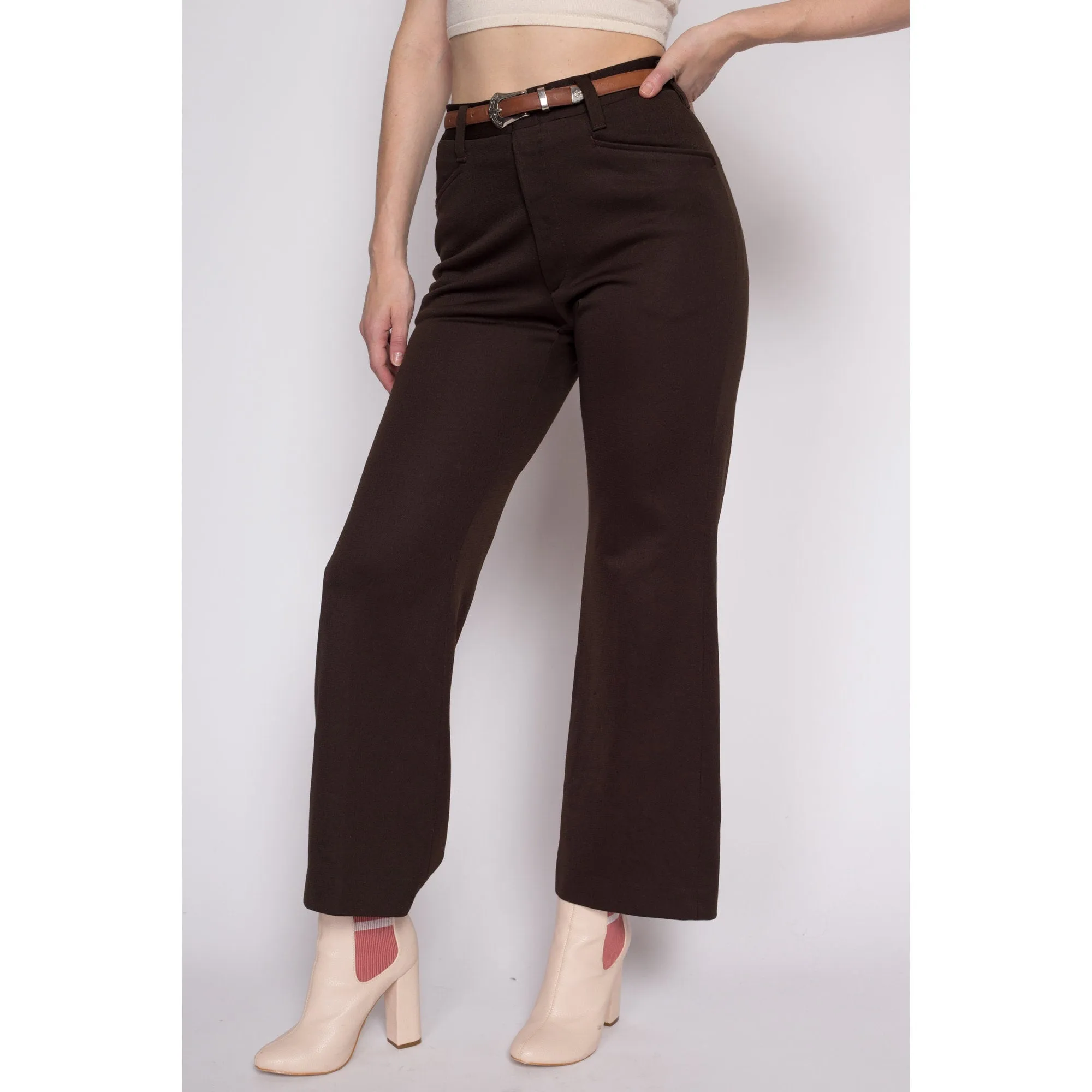 30.5" 70s Brown Haggar Slacks Unisex