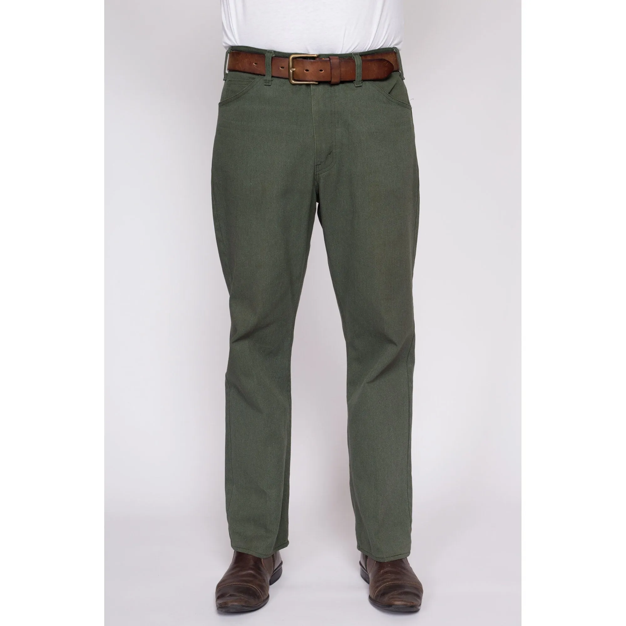 34x29 70s Sage Green Trousers