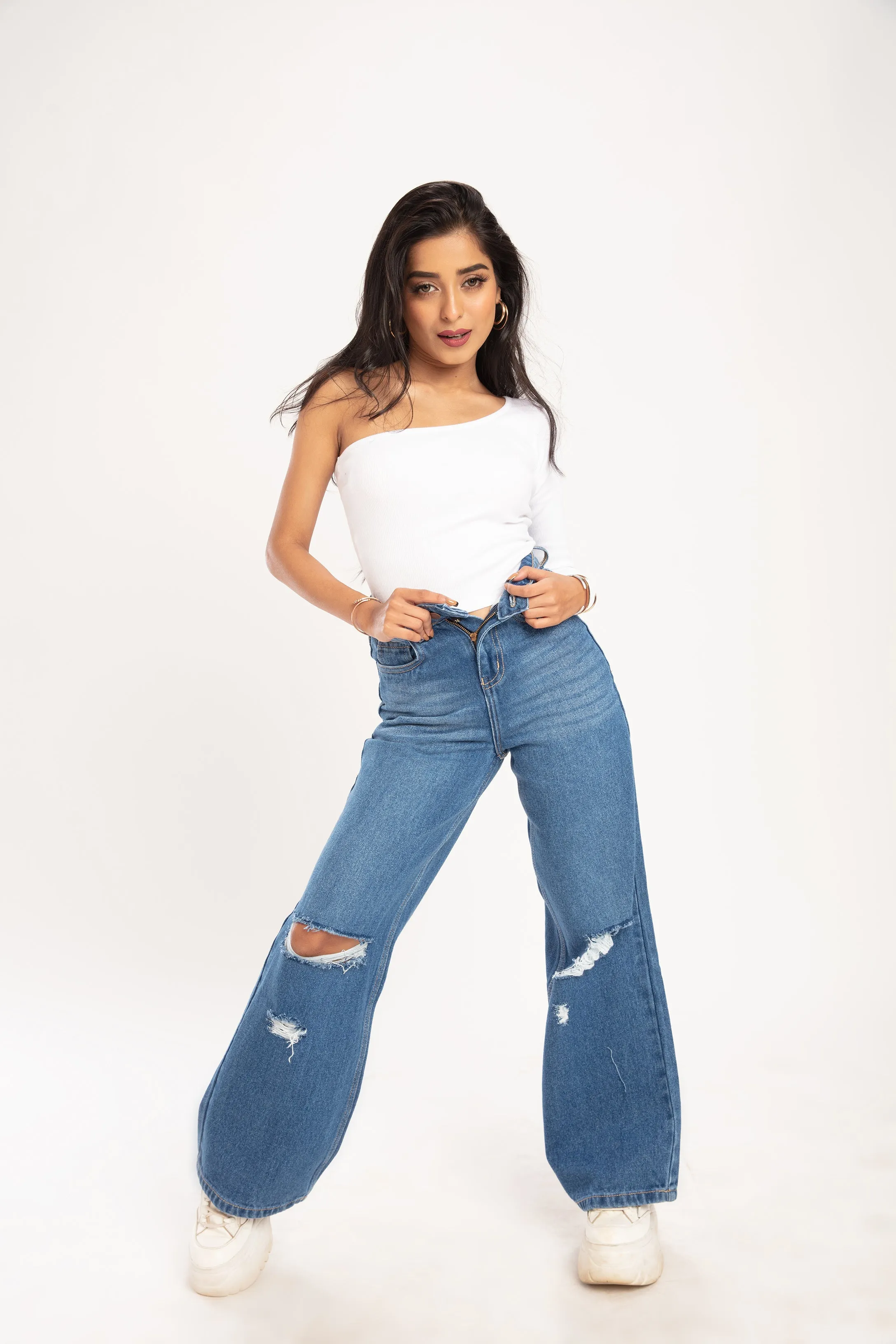 Aesthetic High Waisted Wide Fit Baggy Jeans