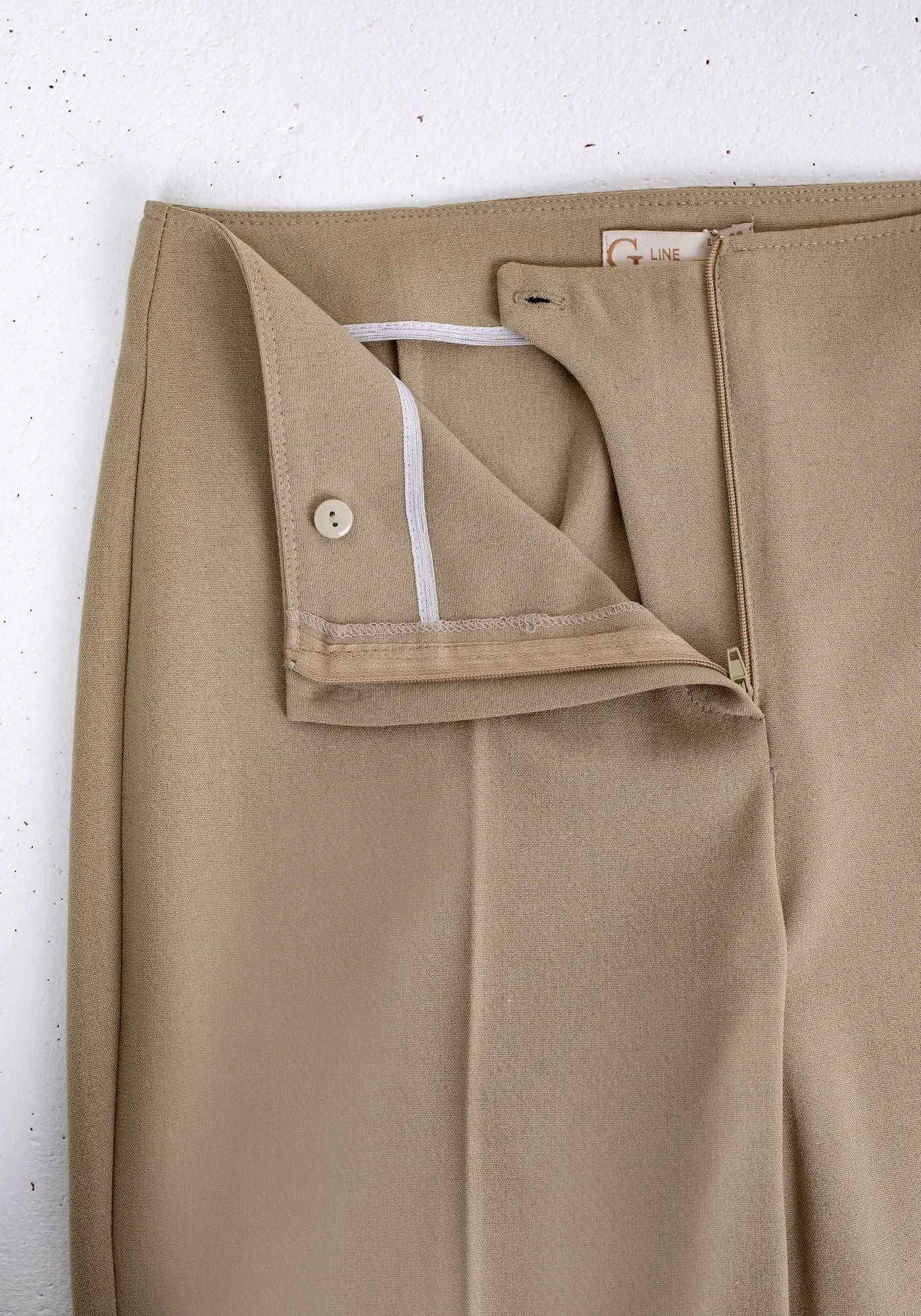 Beige Bootcut Pants - High Waisted Flare Trousers - G-Line