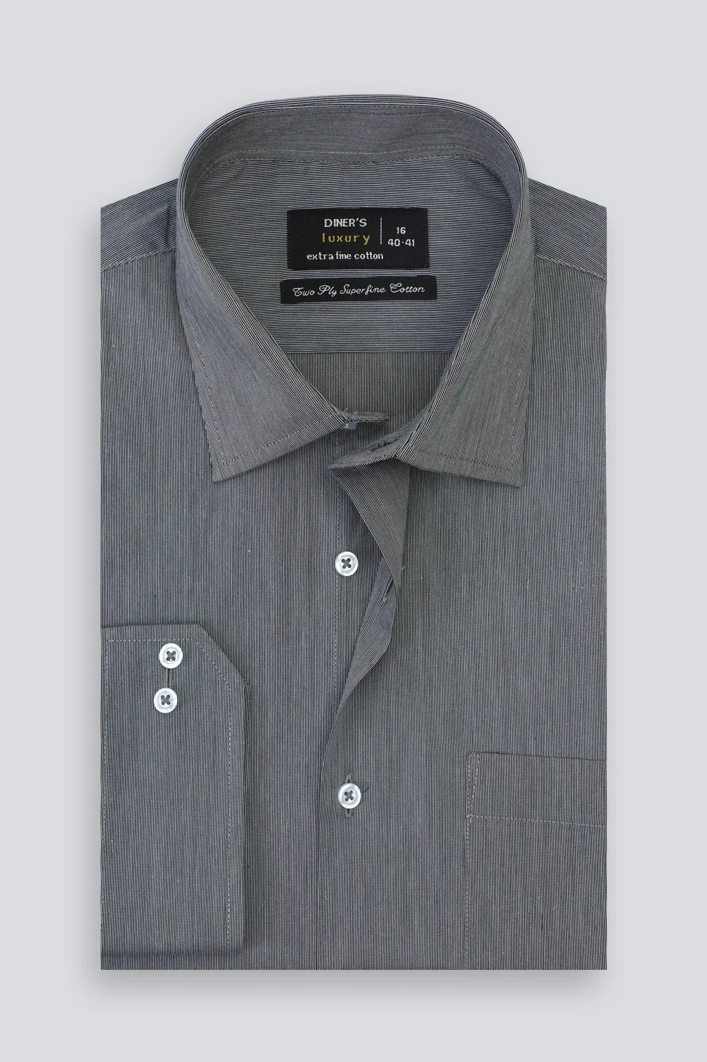 Black Twill Textured Formal Shirt