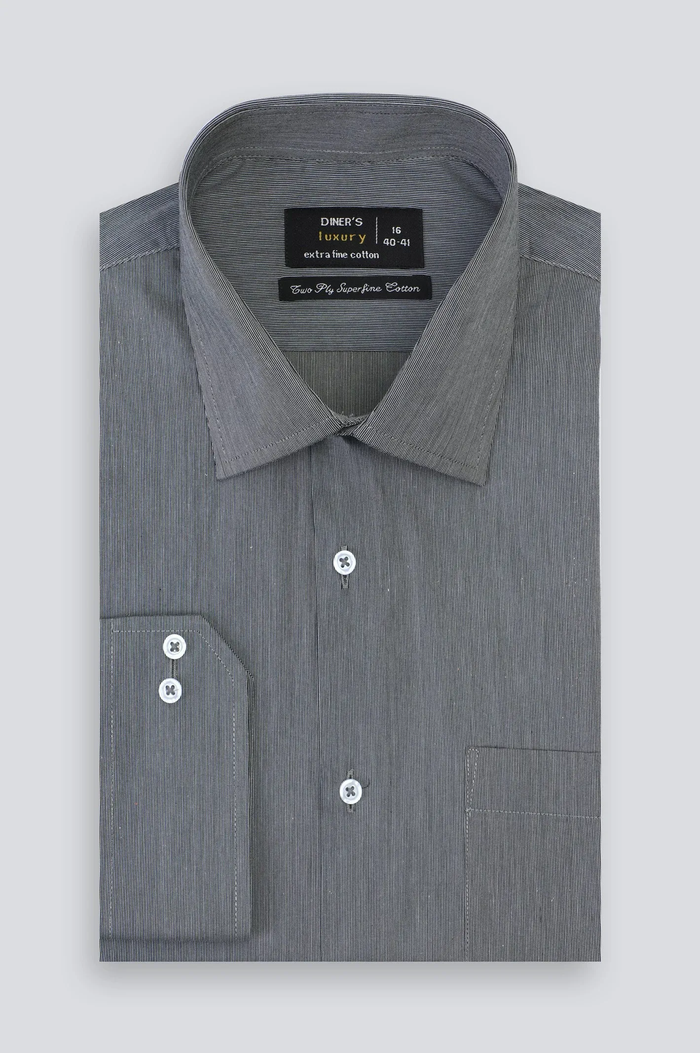 Black Twill Textured Formal Shirt