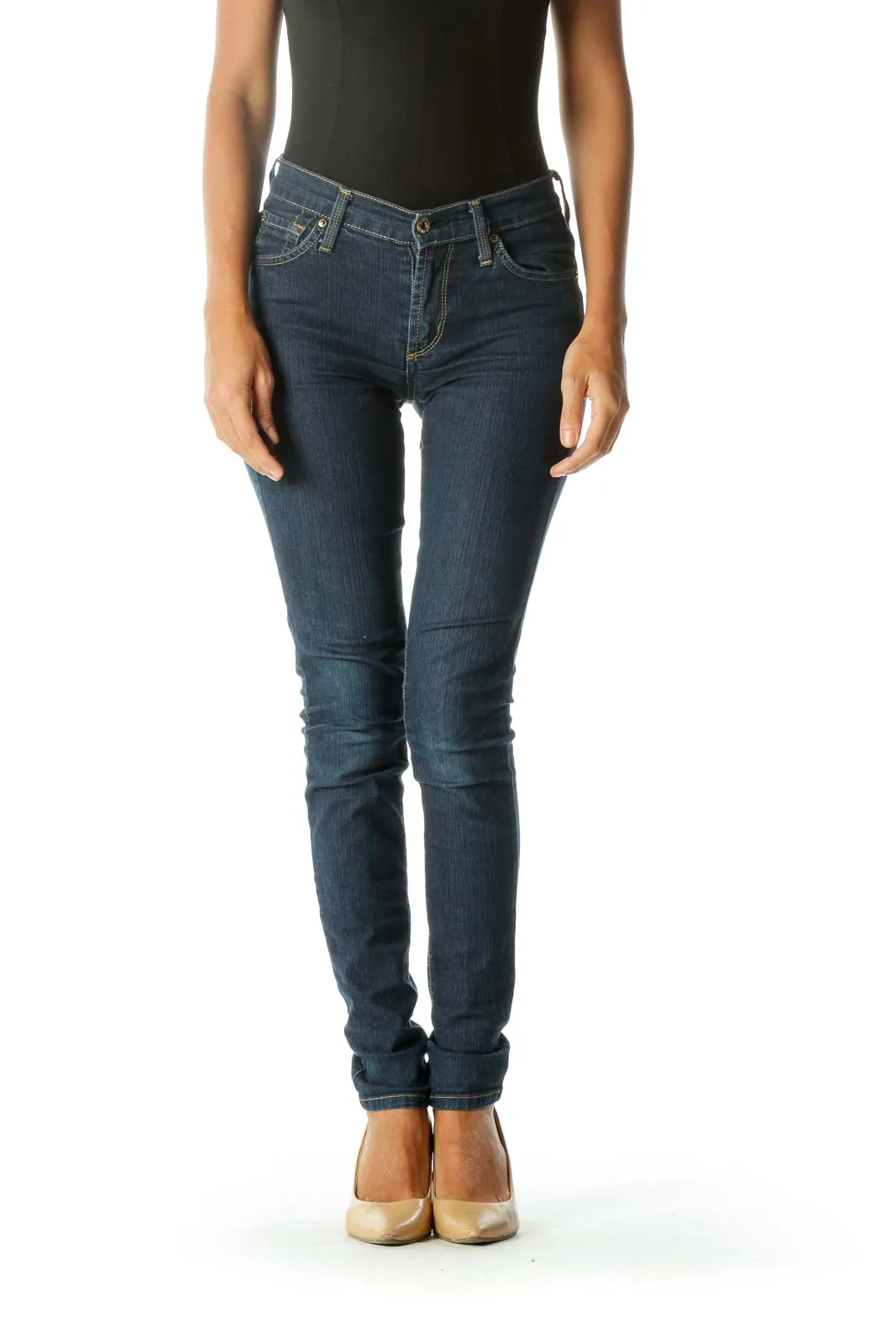 Blue Skinny Medium-Wash Jeans