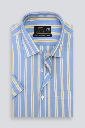 Blue Stipes Formal Shirt (Half Sleeves)