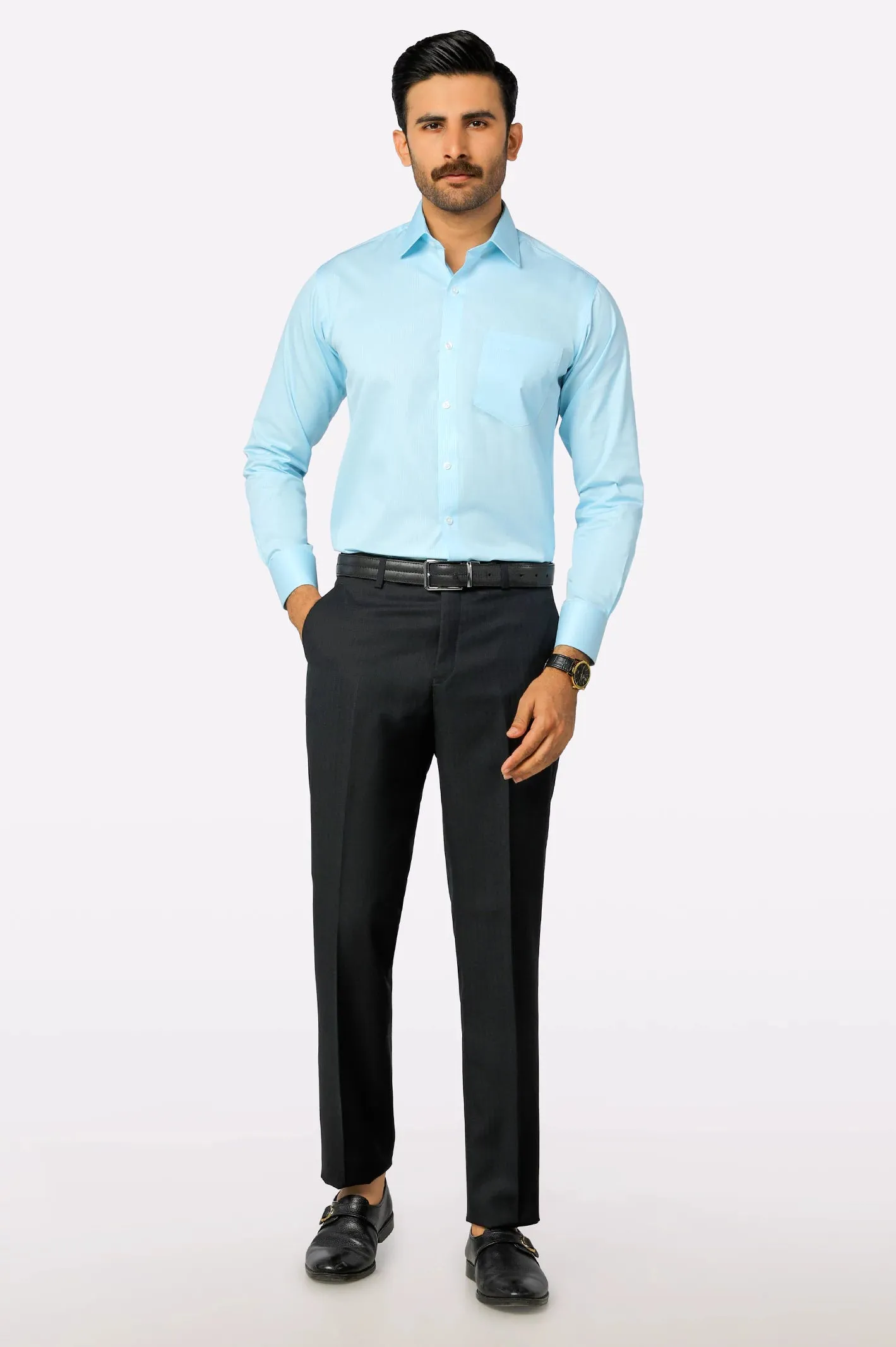 Blue Stripe Texture Formal Shirt