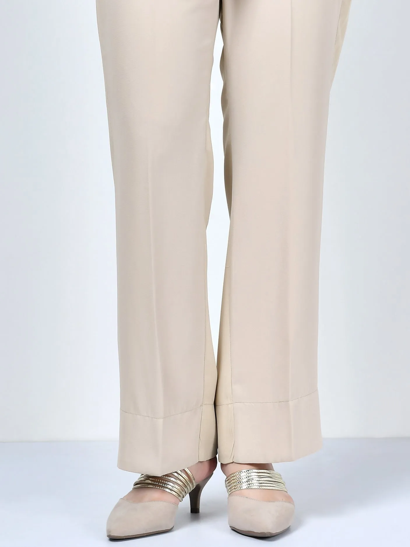 Bootcut Pants-Light Beige