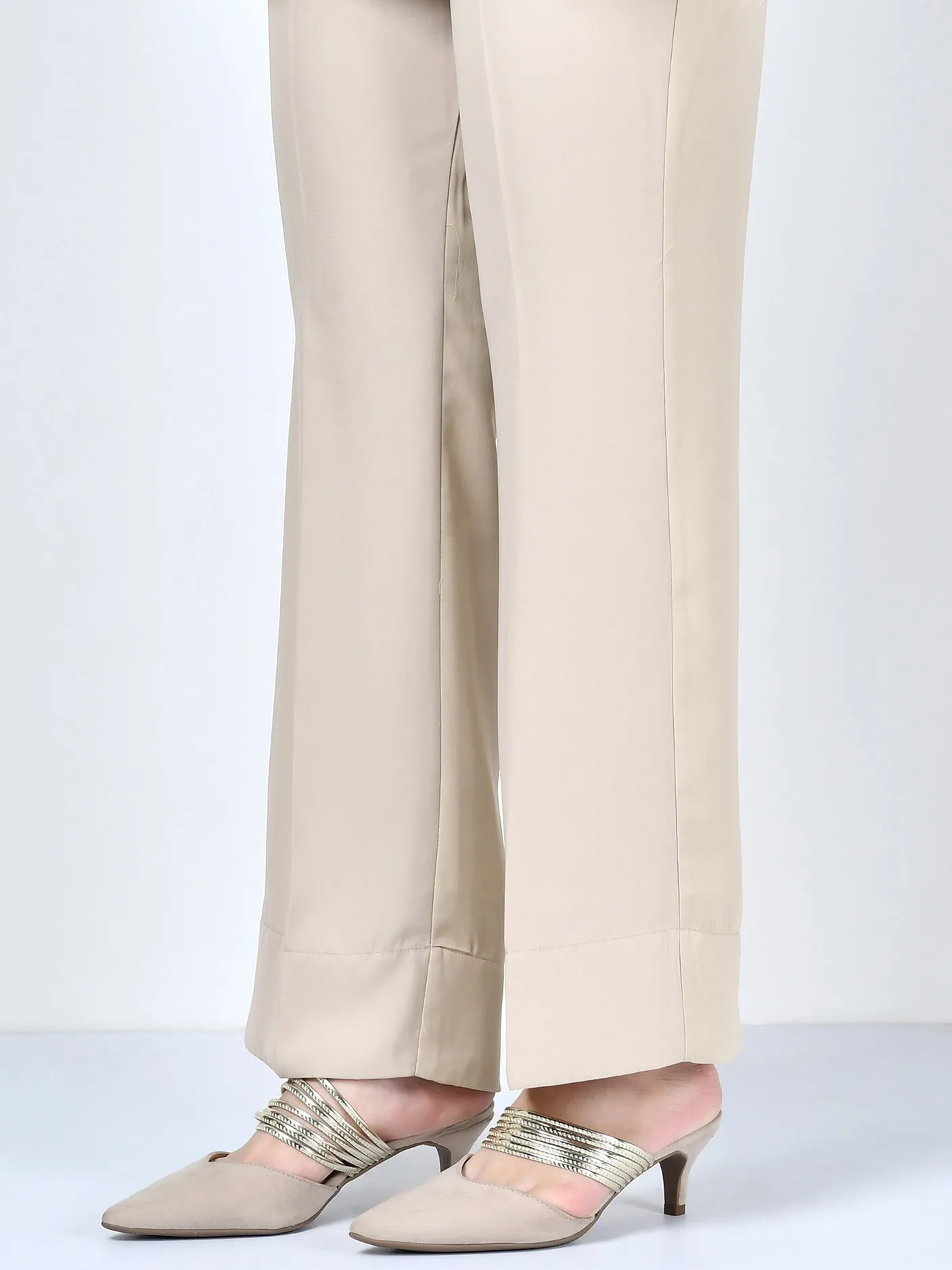 Bootcut Pants-Light Beige