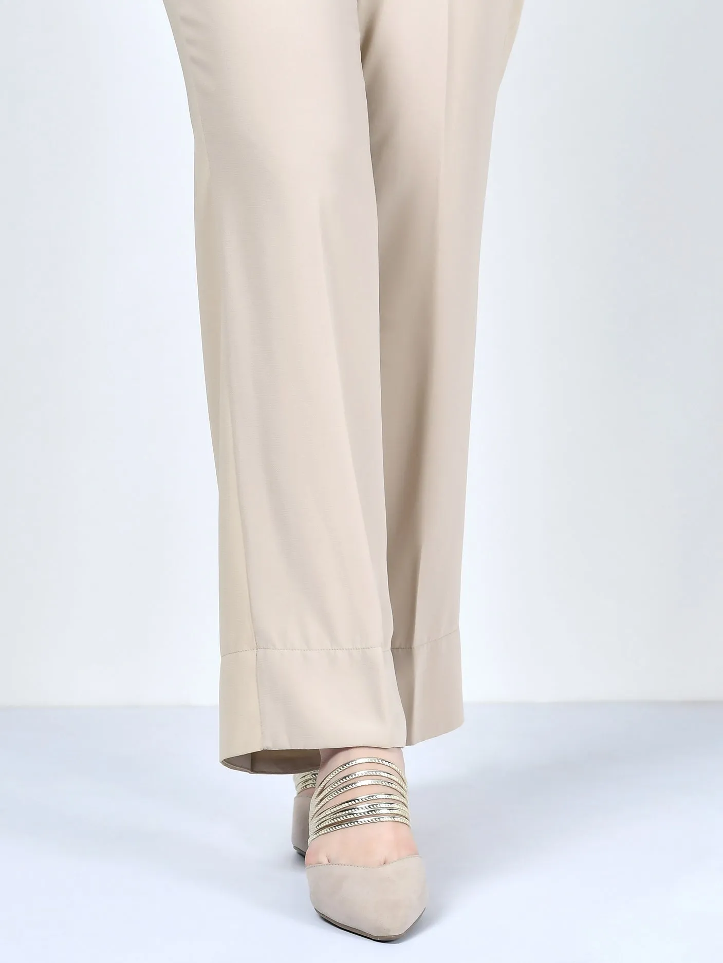 Bootcut Pants-Light Beige