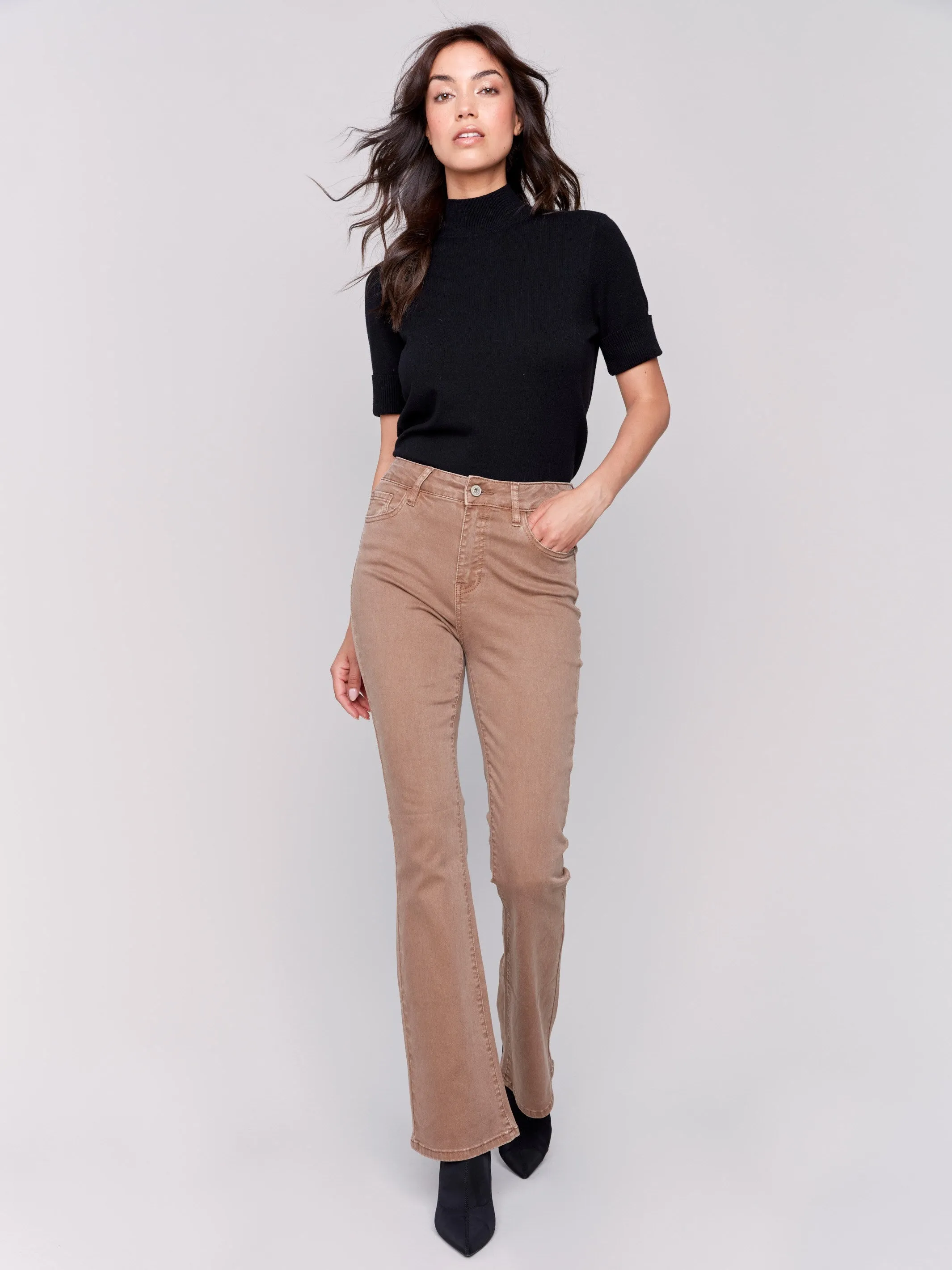 Bootcut Twill Pants - Truffle