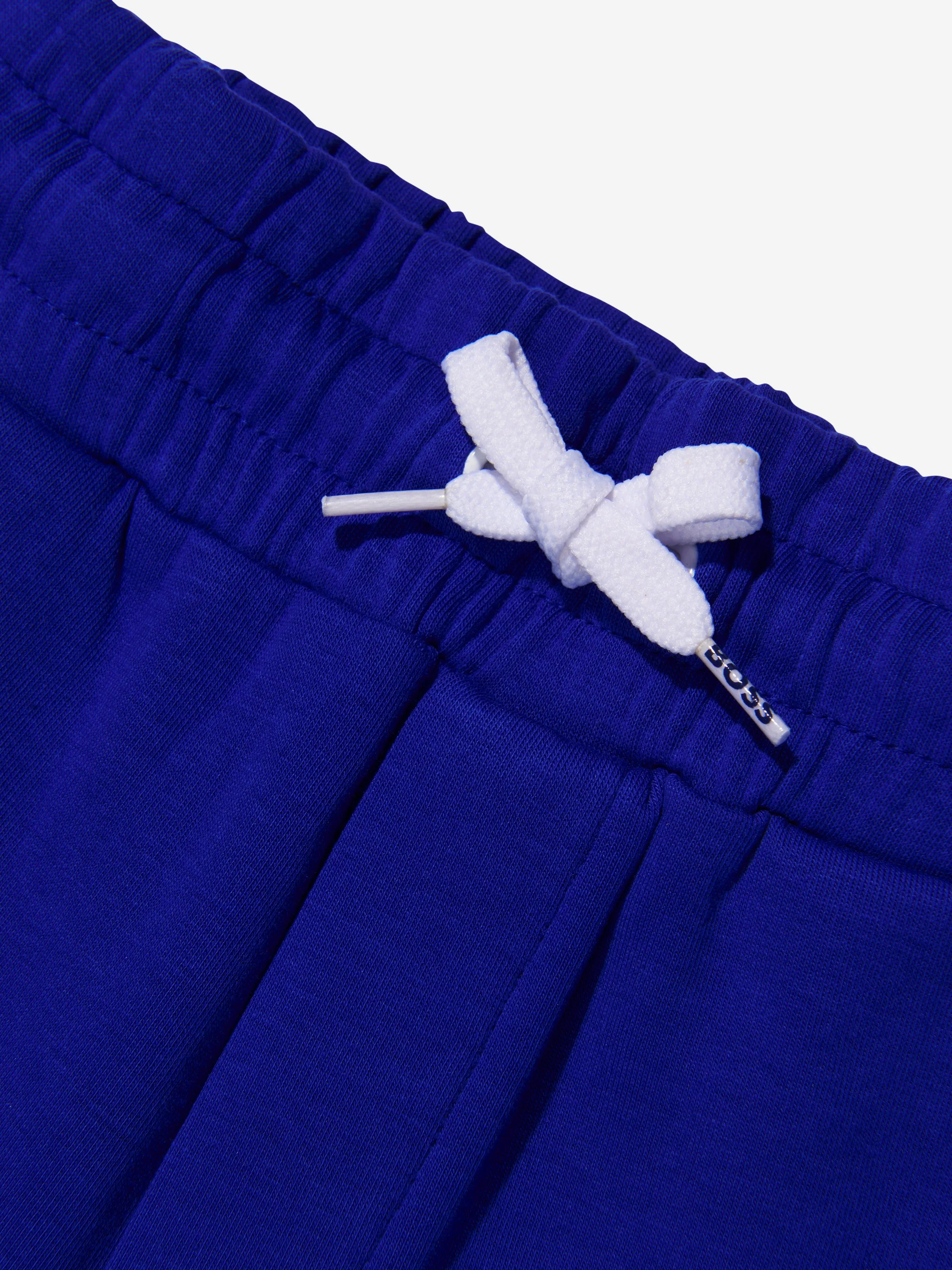 BOSS Boys Logo Bermuda Shorts In Blue