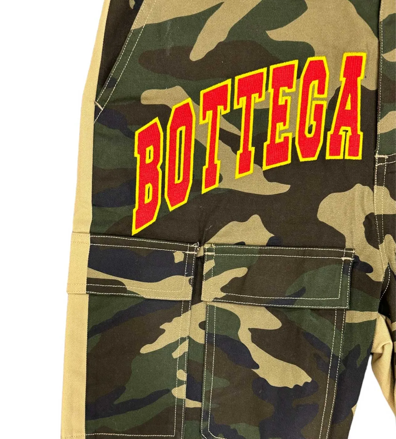 Bottega Desires Camo Cargo Shorts