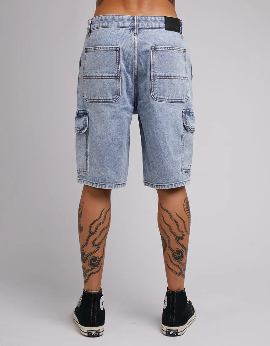 Cargo Denim Short Bleached Blue