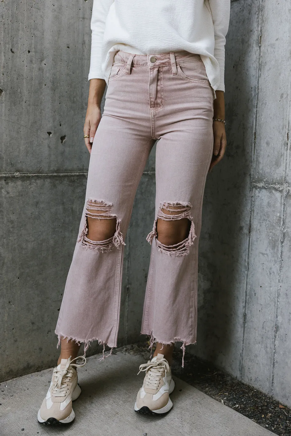 Charlie Distressed Jeans in Rose - FINAL SALE