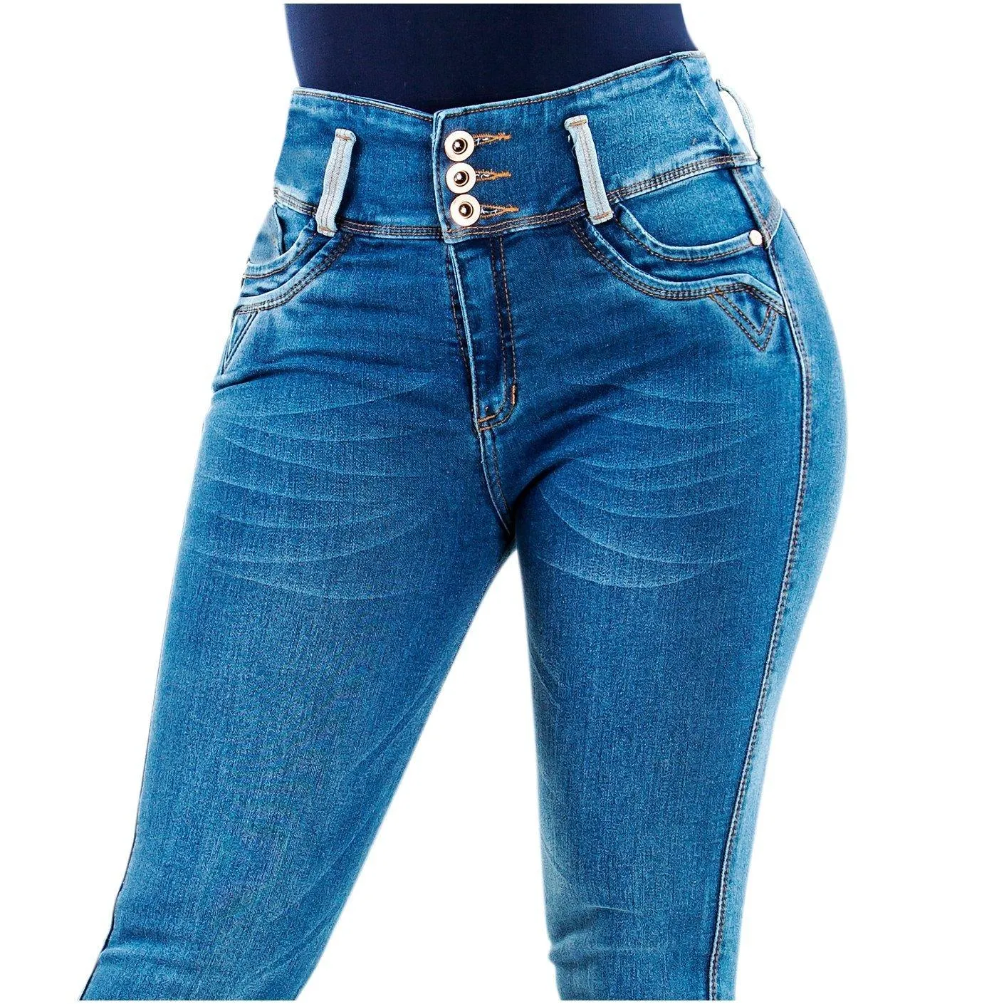 Colombian Butt Lifting Skinny Blue Jeans for Women LT.Rose 2017