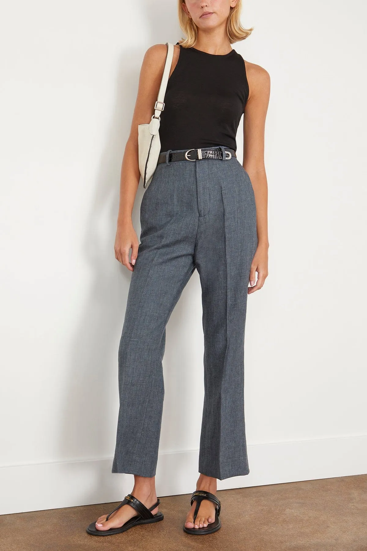 Credo Cropped Bootcut Woven Trouser in Thunder