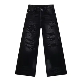 Distressed Black Baggy Jeans