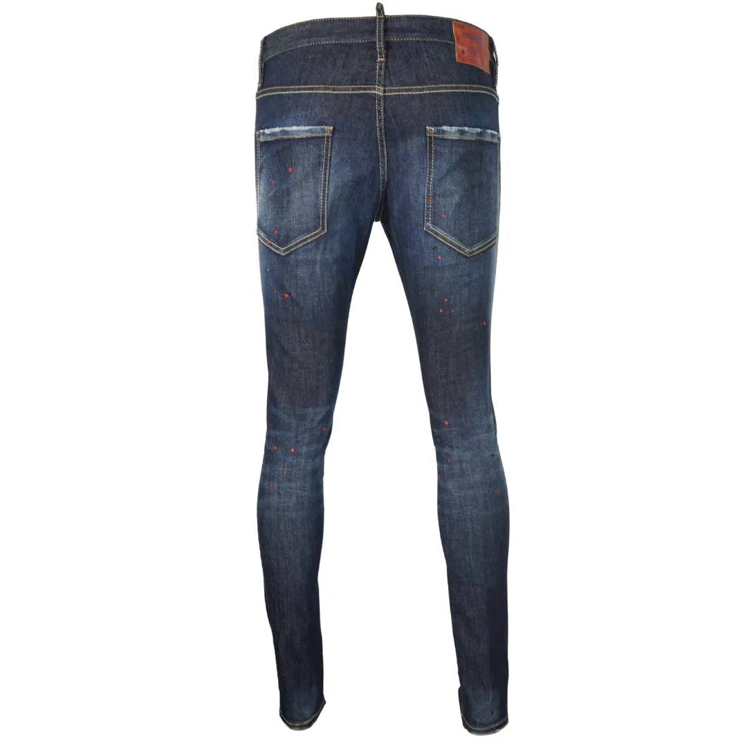 Dsquared2 Skinny Dan Jean Paint Splash Large Label Jeans