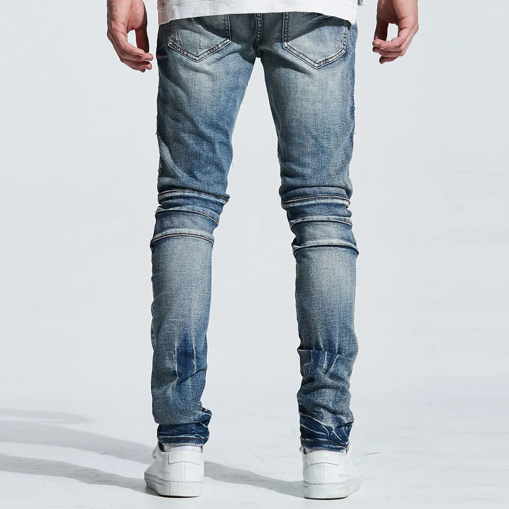 Embellish Turkish Biker Denim Jeans Blue