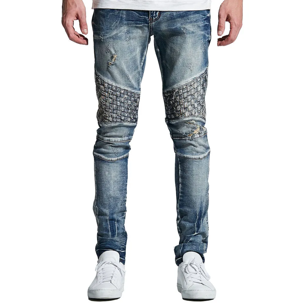 Embellish Turkish Biker Denim Jeans Blue