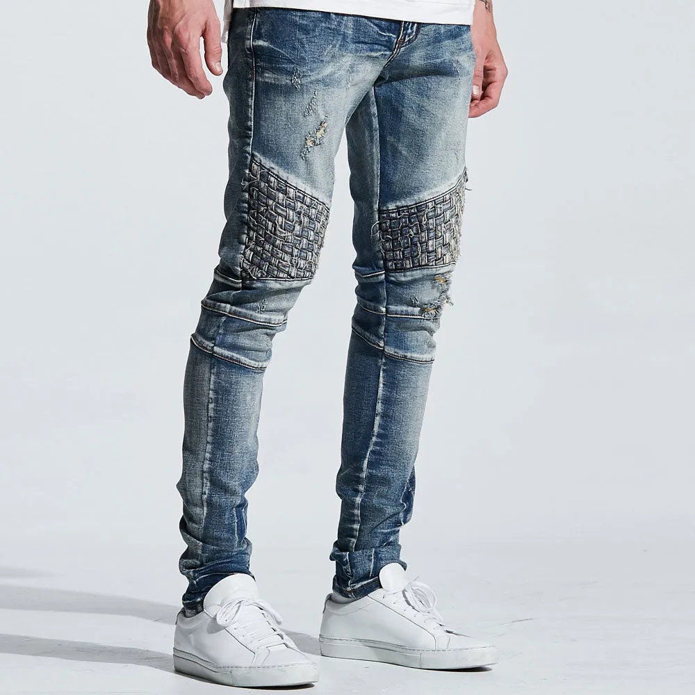 Embellish Turkish Biker Denim Jeans Blue