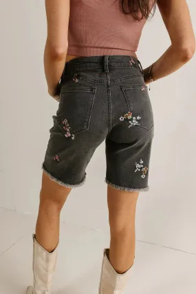 Embroidered Denim Shorts - FINAL SALE