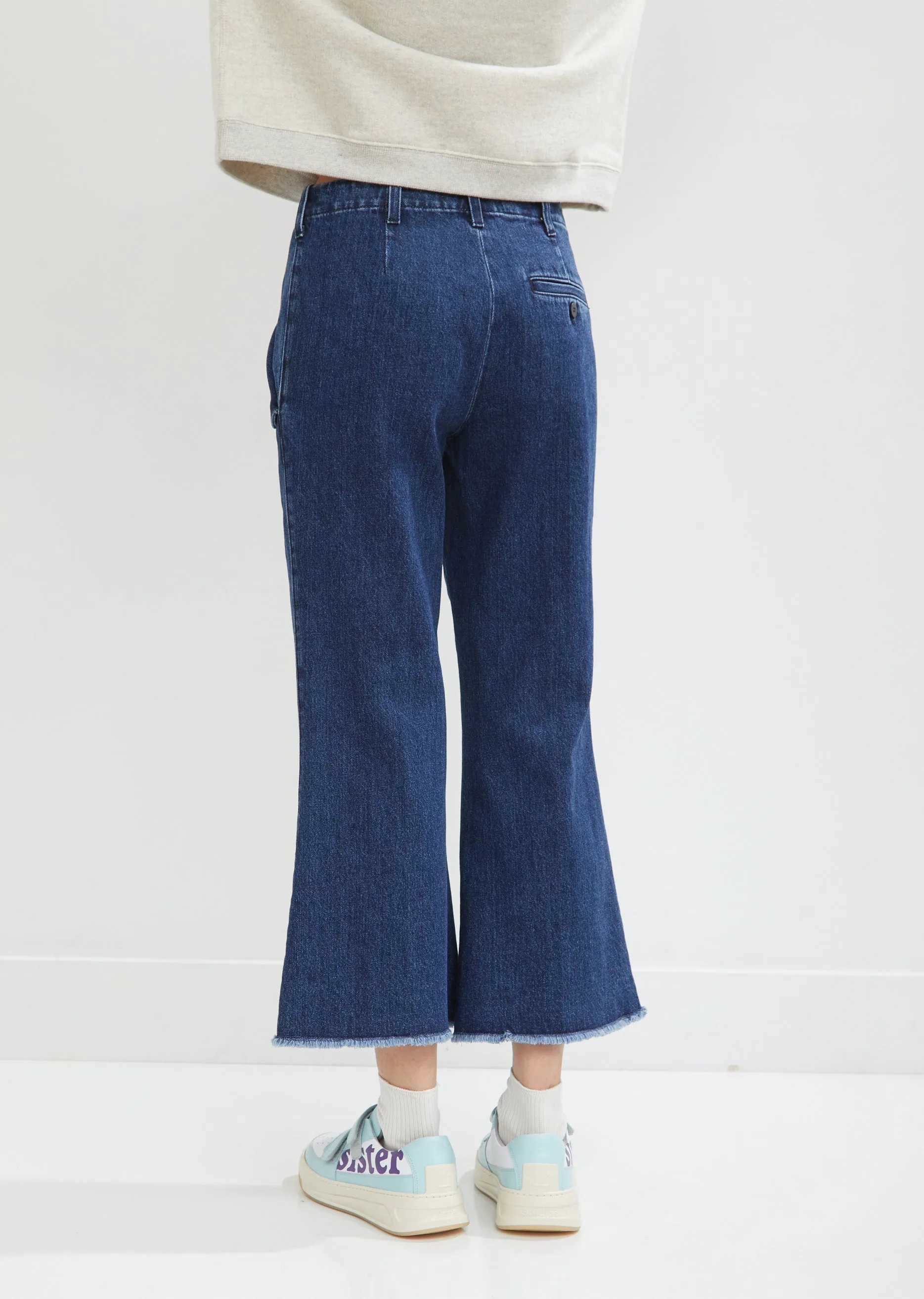 Flared Leg Denim Trousers