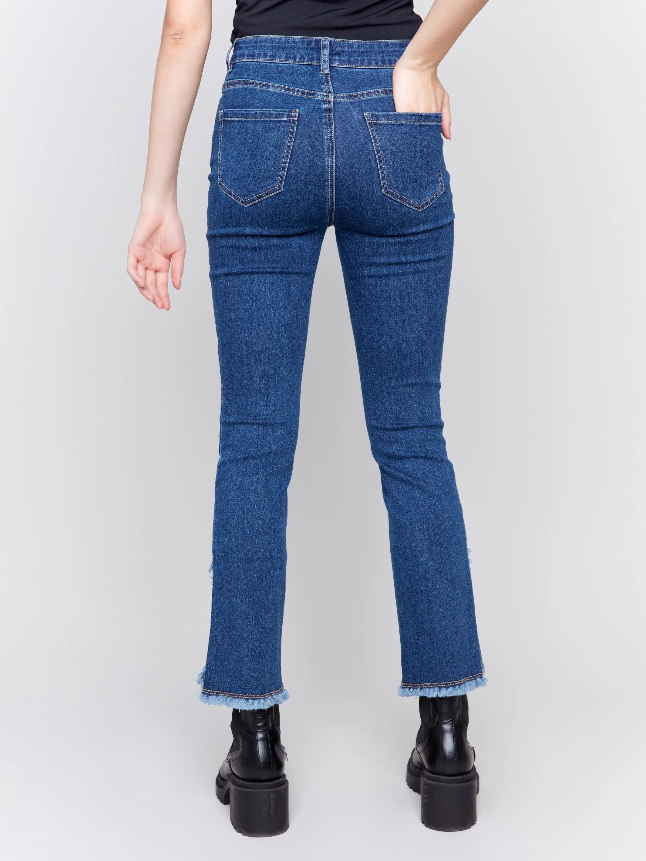 Front Tulip Hem Jeans - Indigo