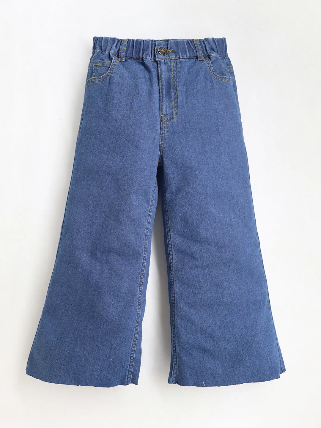 Girls Wide Leg Blue Jeans for Glamorous Days