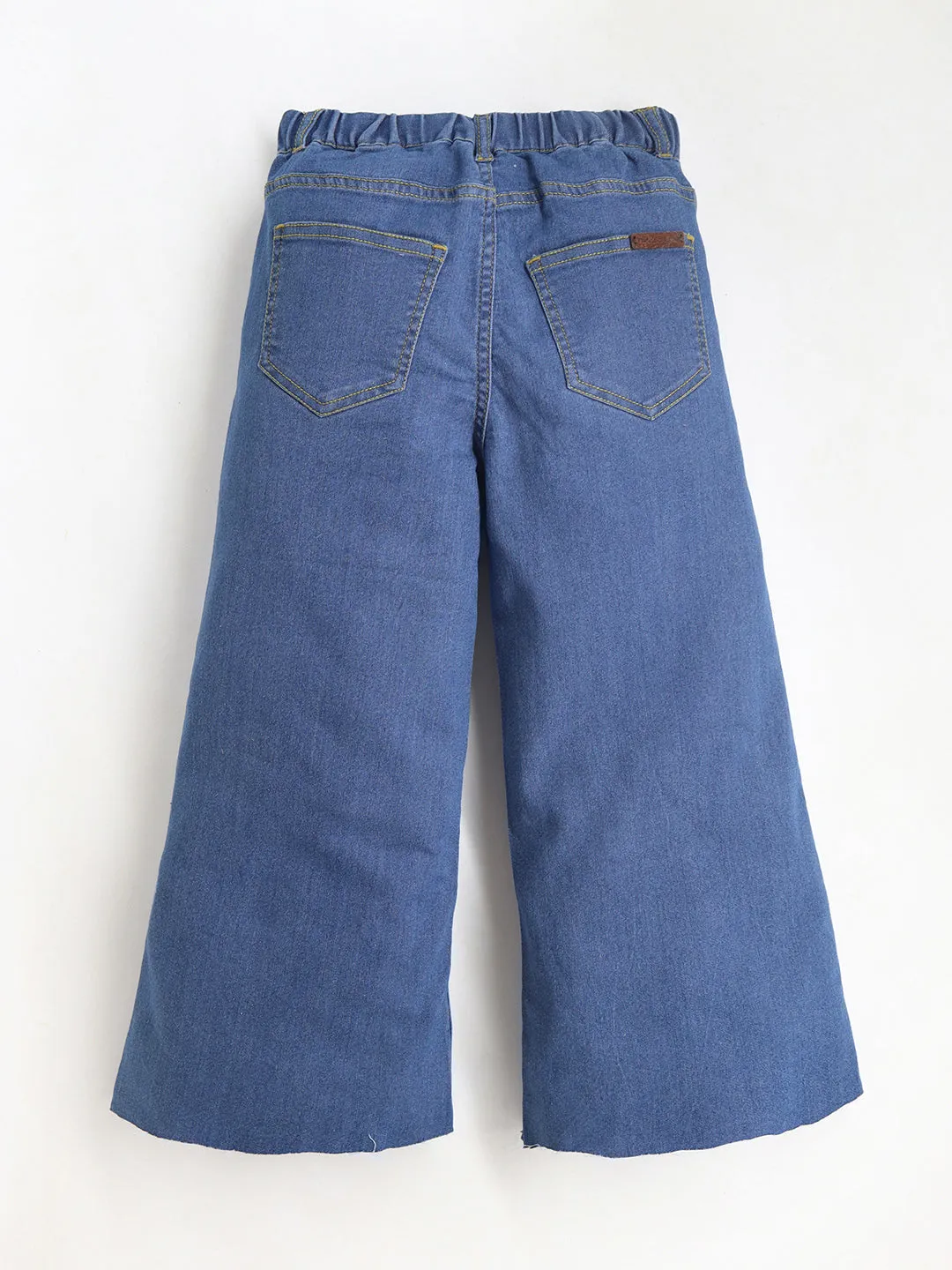 Girls Wide Leg Blue Jeans for Glamorous Days