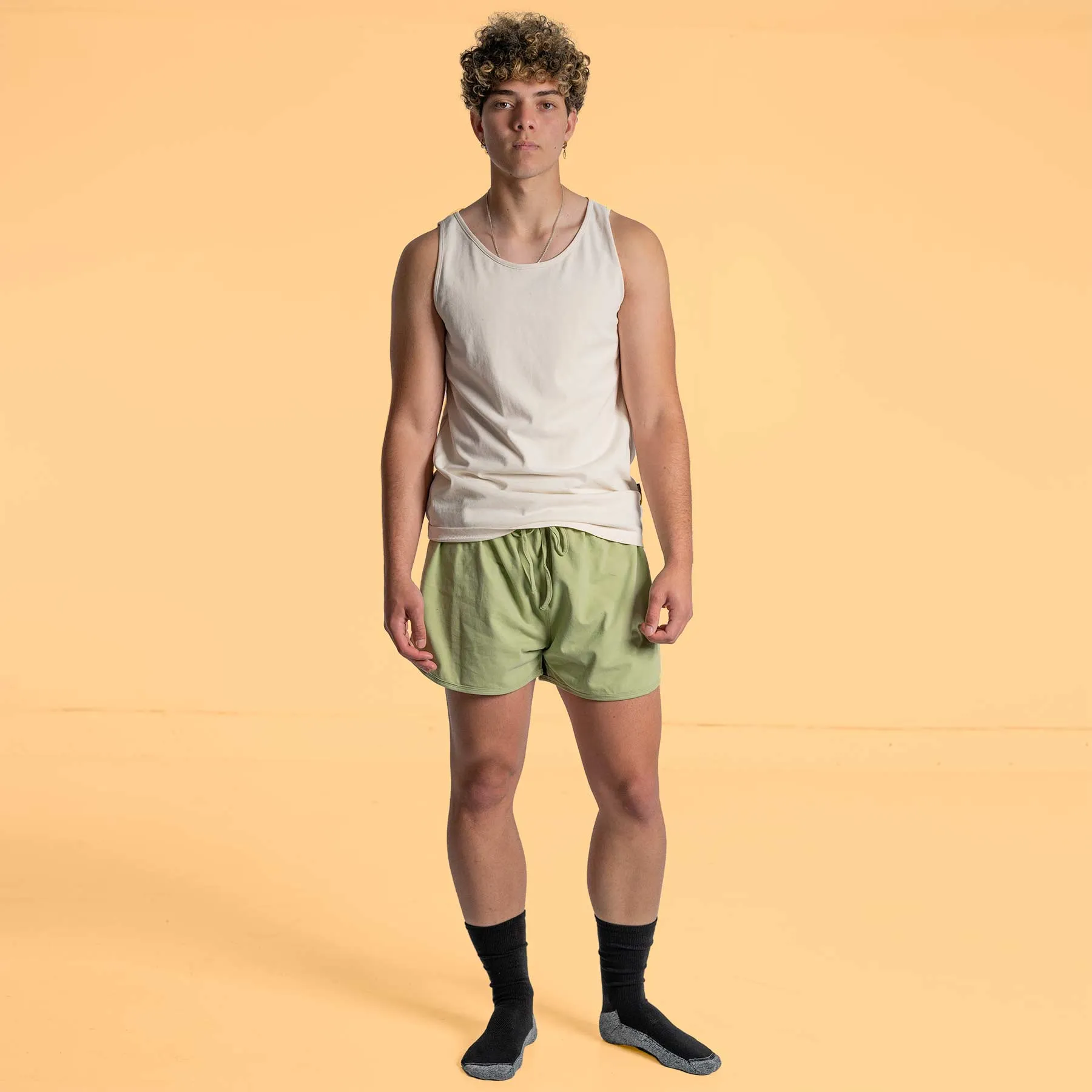 GROUSE MTN 100% Organic Cotton Running Shorts (Unlined, Unisex, 100% Biodegradable Organic Elastic & OC Thread Options)