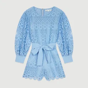 Guipure Playsuit - Blue