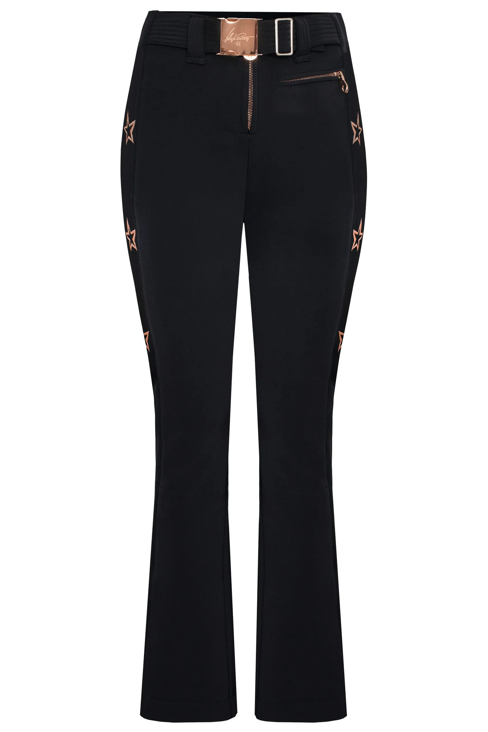 High Society Lani Softshell Ski Pant in Black and Caramel