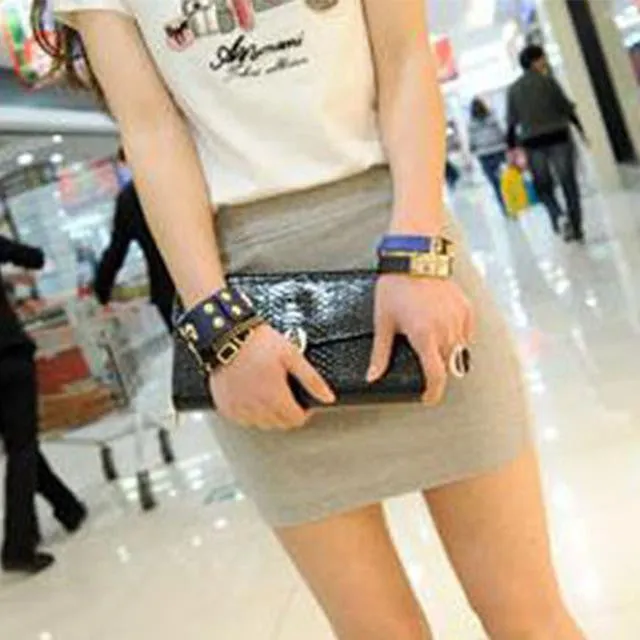 Hip Pencil Elastic Pleated Skirts For Office Party