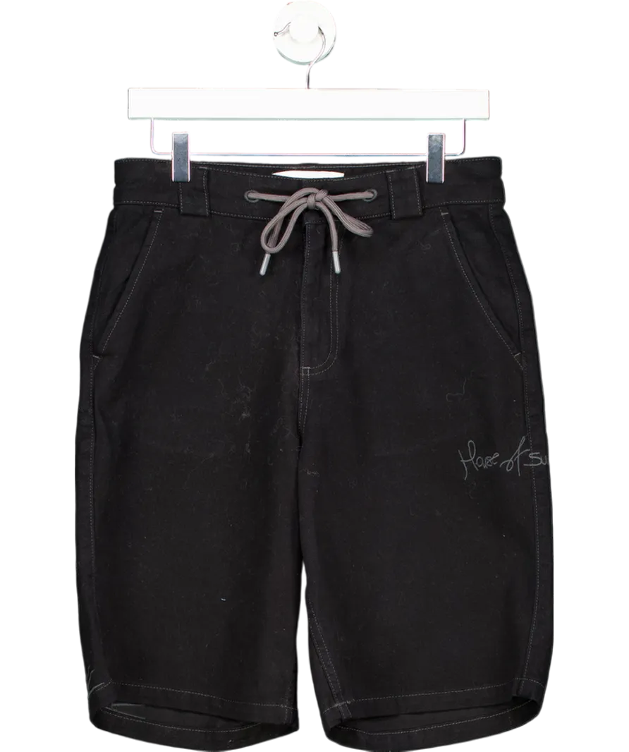 HOUSE OF SUNNY Black Sundown Denim Bermuda Shorts UK S