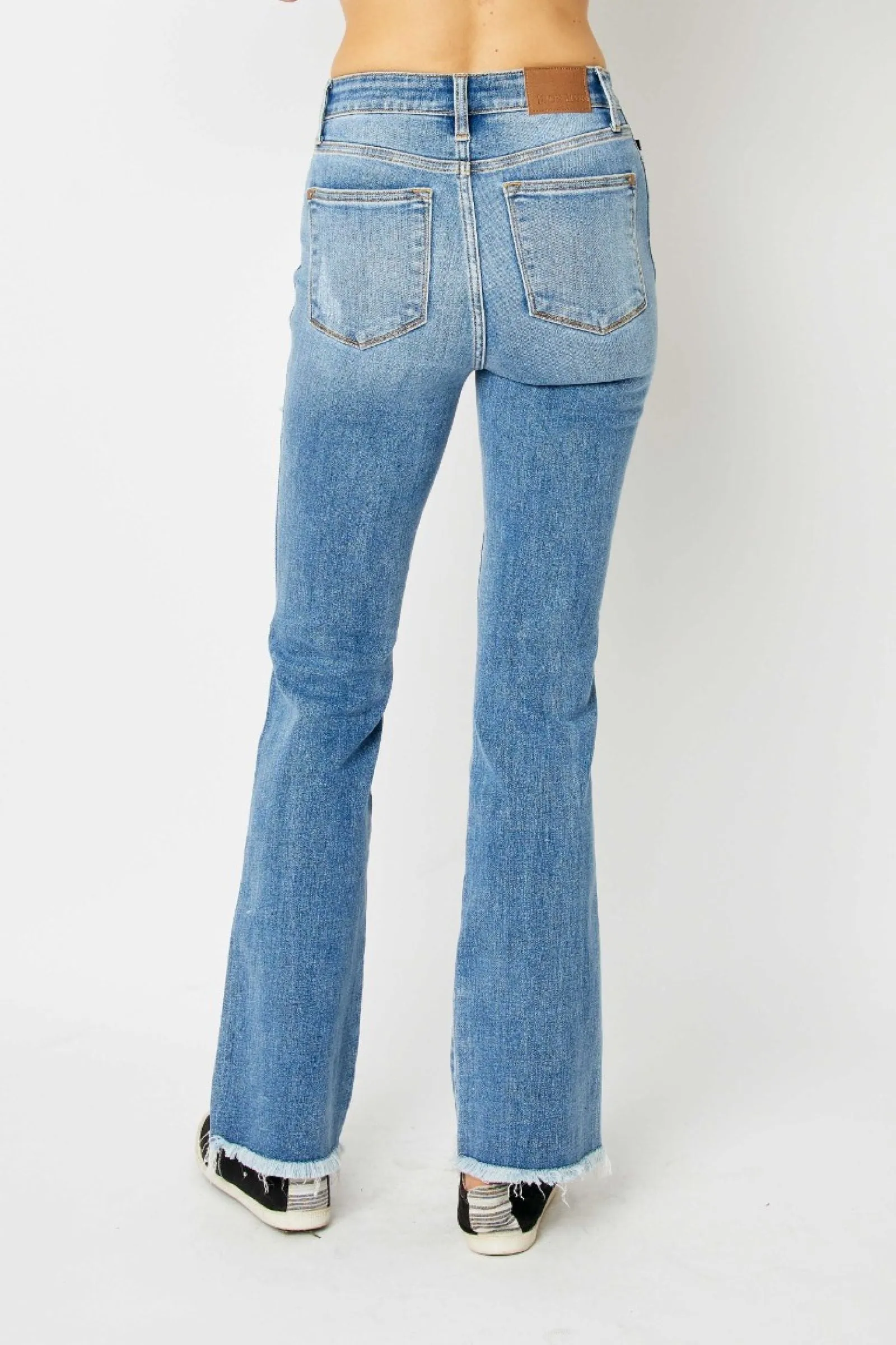 Judy Blue High Waist Destroy Fray Hem Bootcut Jeans