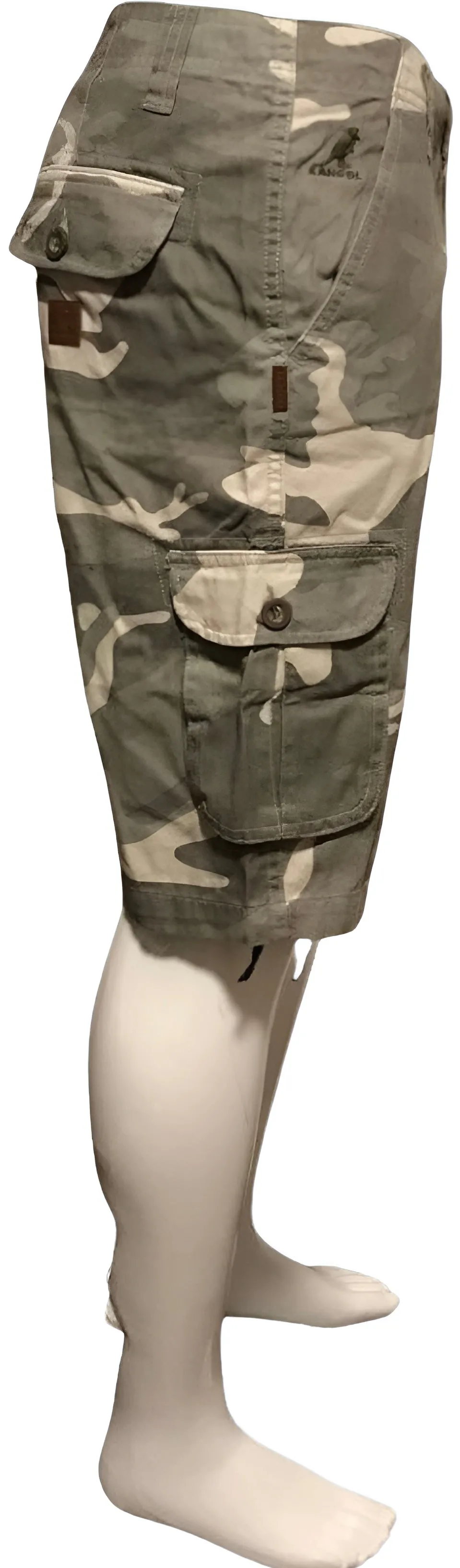 ^KANGOL^ KHAKI CAMOUFLAGE CARGO SHORTS