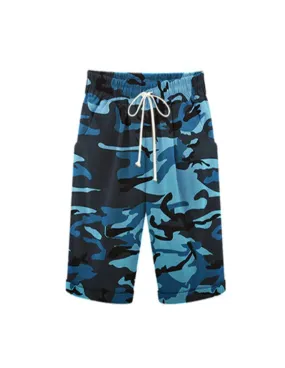 Leapfrog Women's Camouflage Blue Cargo Shorts