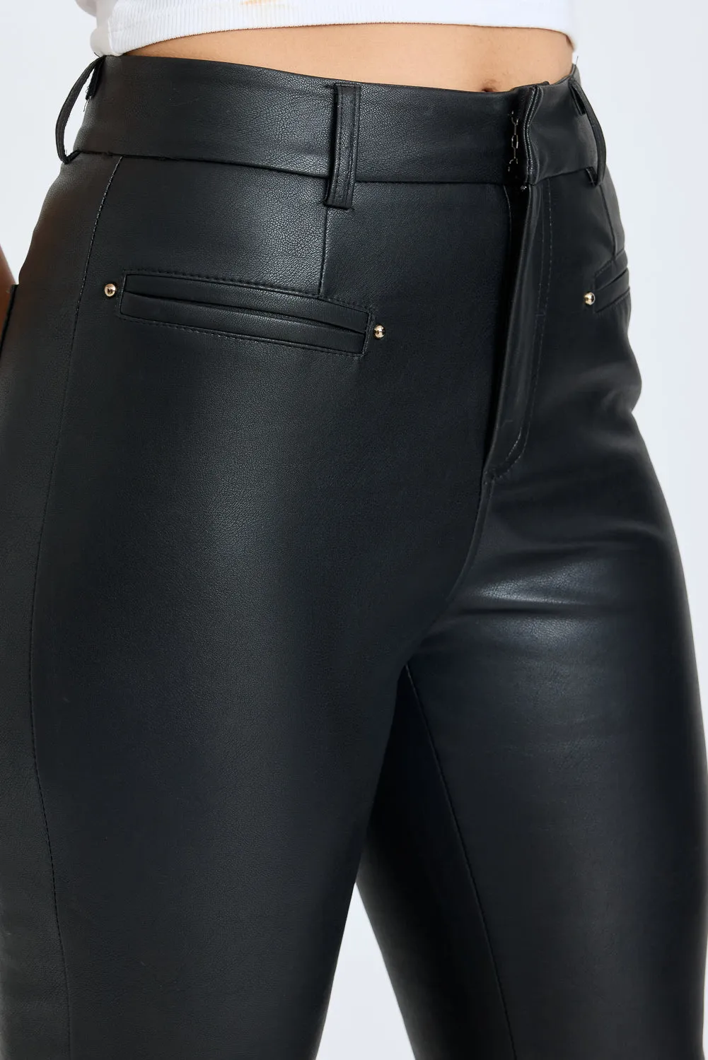 Leather Bootcut Trousers