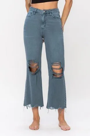 Leslie Vintage Cropped Flare Jeans - Balsam