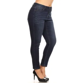 Let's Be Friendly Stretch Skinny Jeans in Dark Wash PLUS