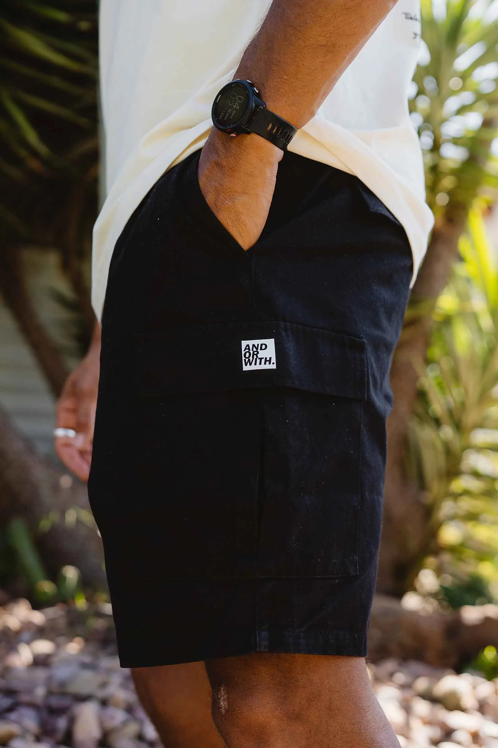 Logo Cargo Shorts Black