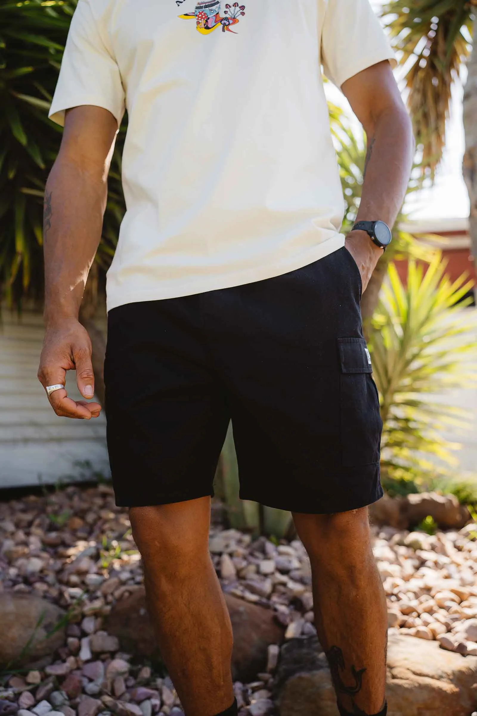 Logo Cargo Shorts Black