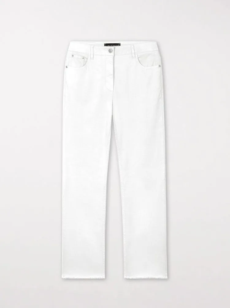 Luisa Cerano Baby Flare Jeans Bleached White