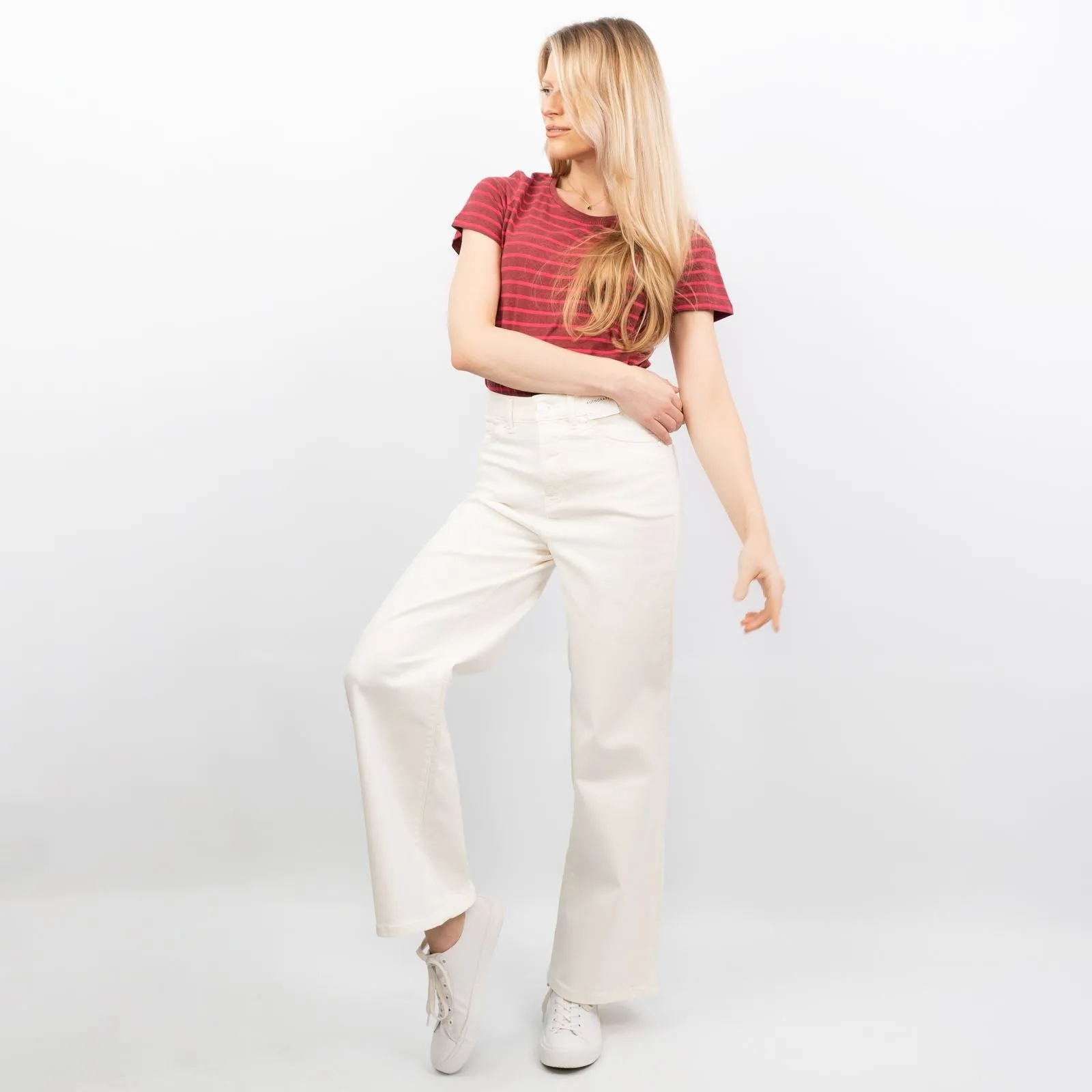 M&S Autograph High Waist Wide Leg Ivory Jeans