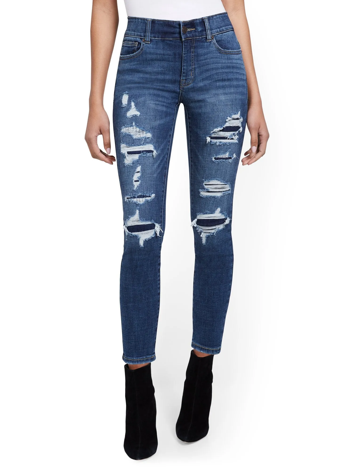 Mya Curvy High-Waisted Super-Skinny Ankle Jeans