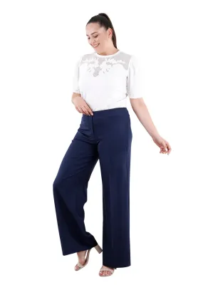 Navy Blue Wide Leg Pants - Regular & Plus Size Flare Trousers