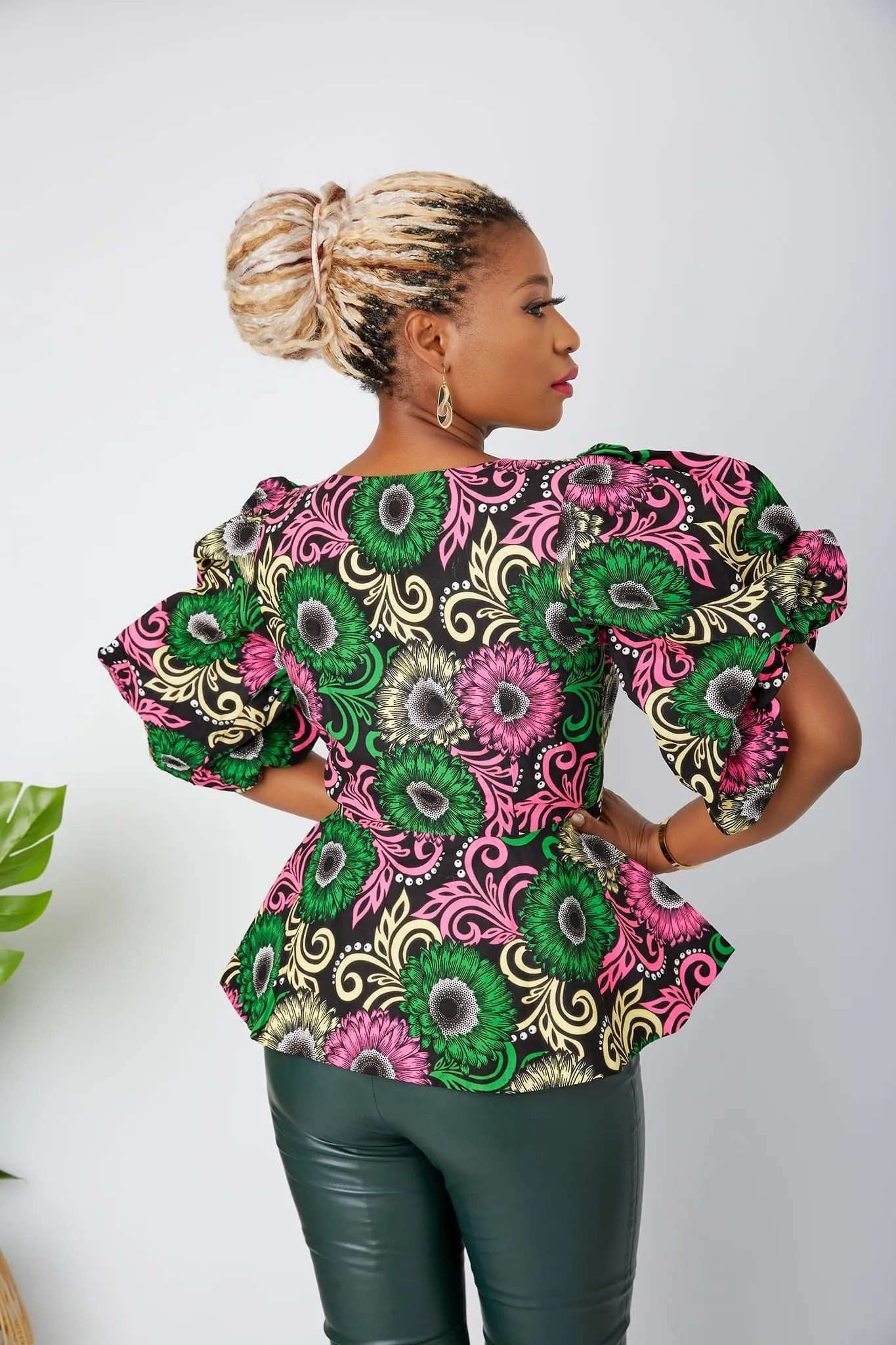 New in African Print Peplum Blouse/Top - Amara