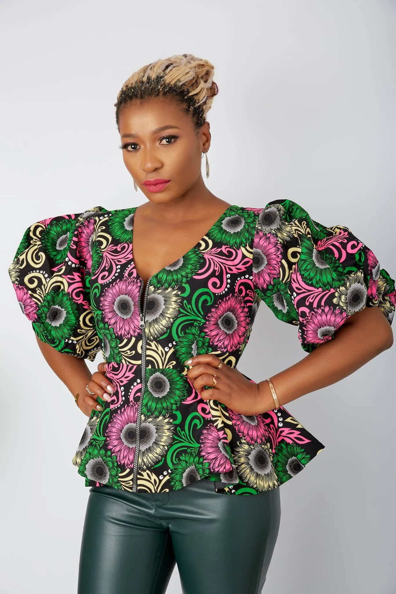 New in African Print Peplum Blouse/Top - Amara