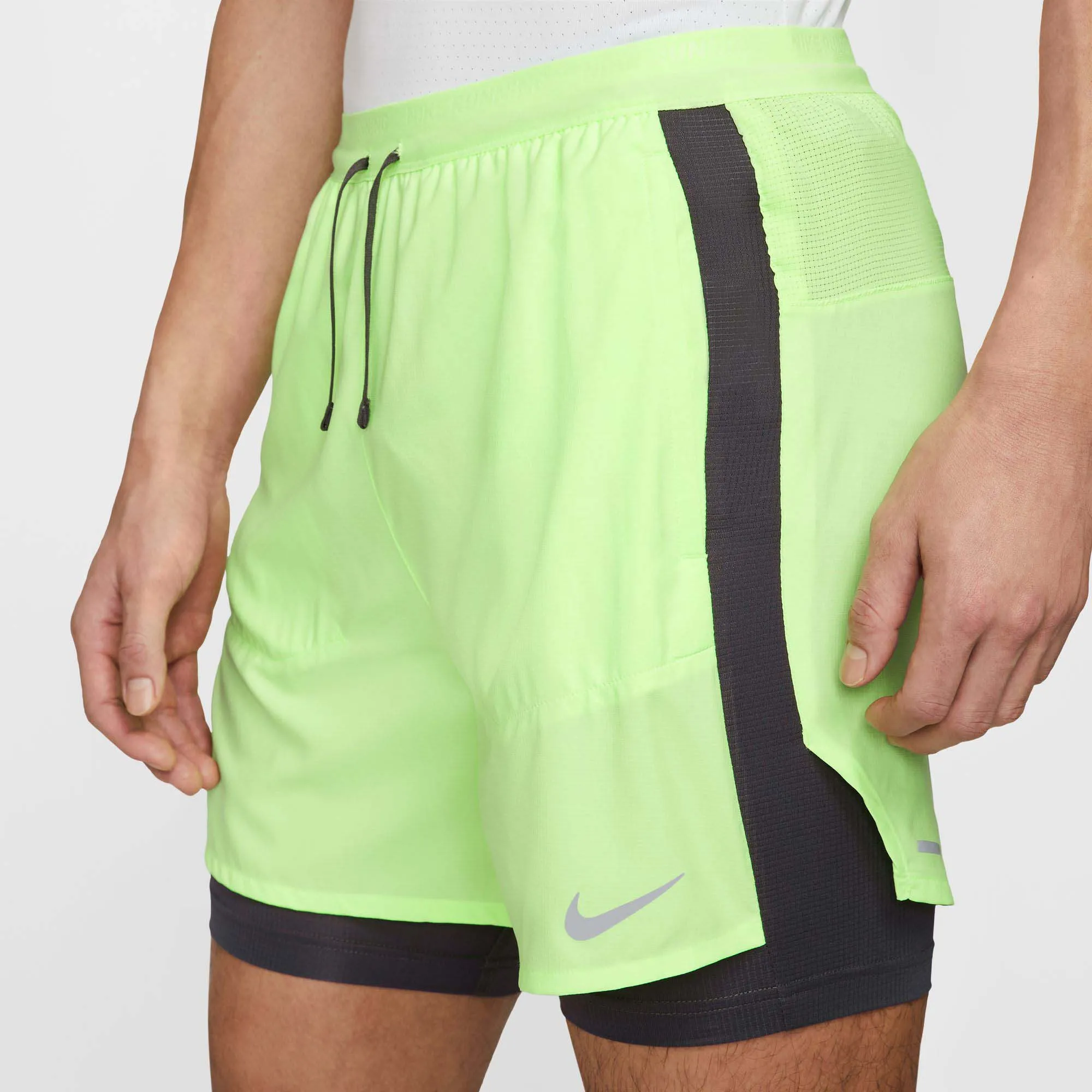 Nike | Men's Stride Dri-FIT 5" Hybrid Running Shorts - Lime Blast