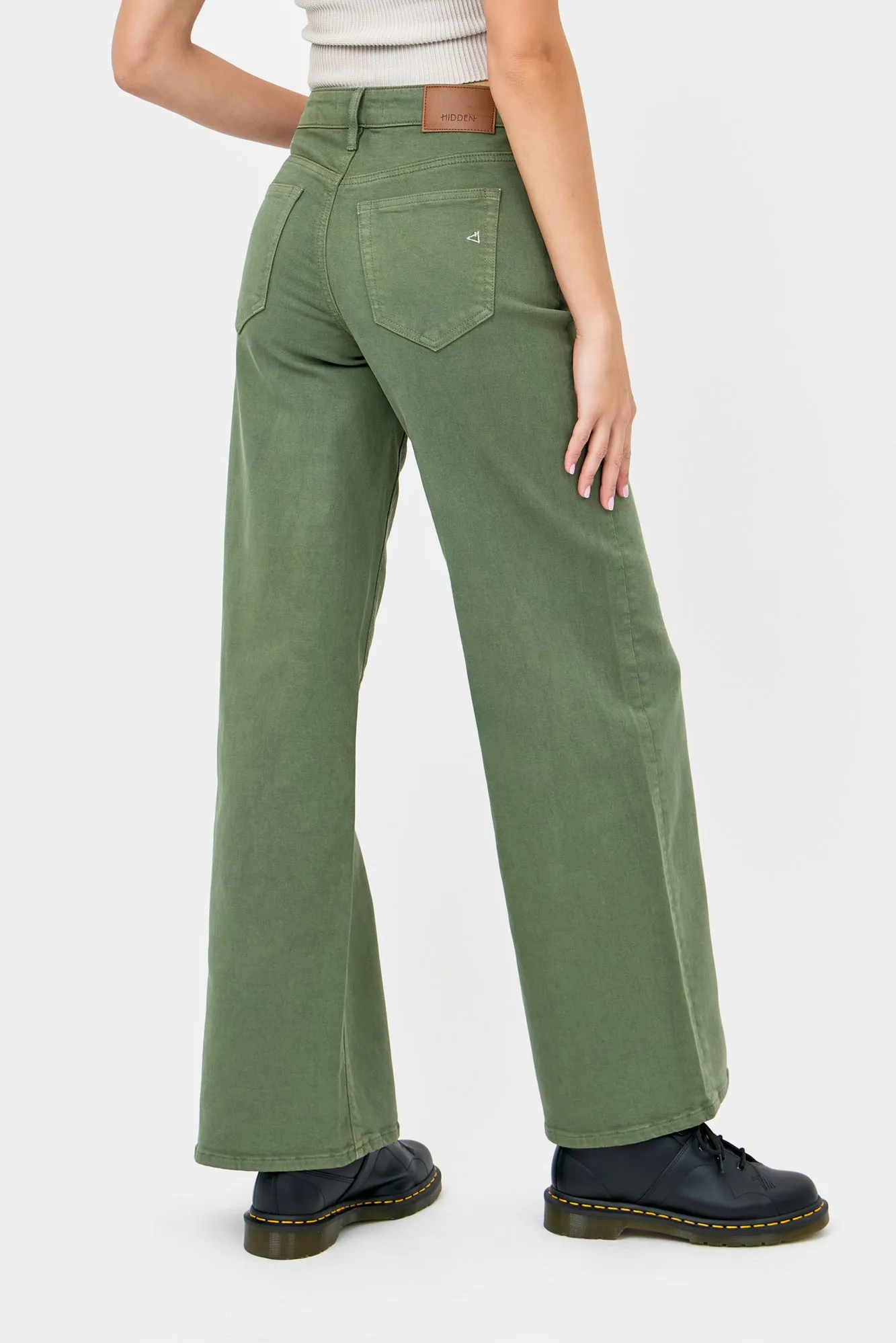 [NORI] Green Stretch 32' Inseam Wideleg